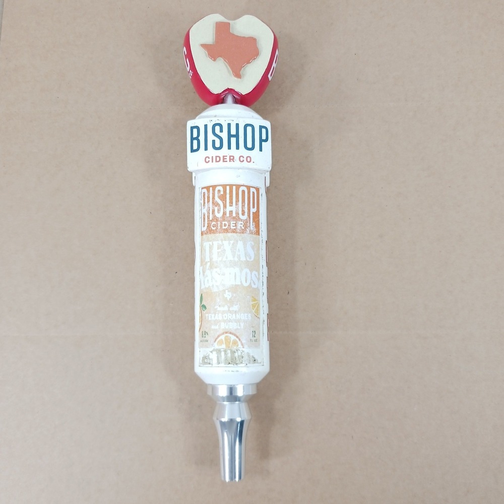 Bishop Cider Co Texas Tea-Mosa Beer Tap Handle Apple Topper 12 Inch